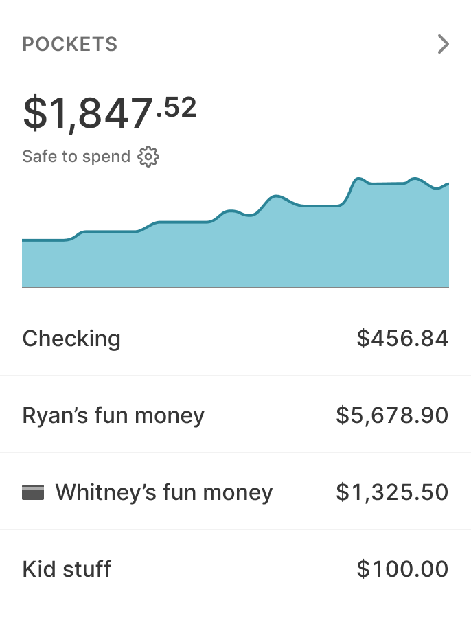 The Crew app showing what's safe to spend