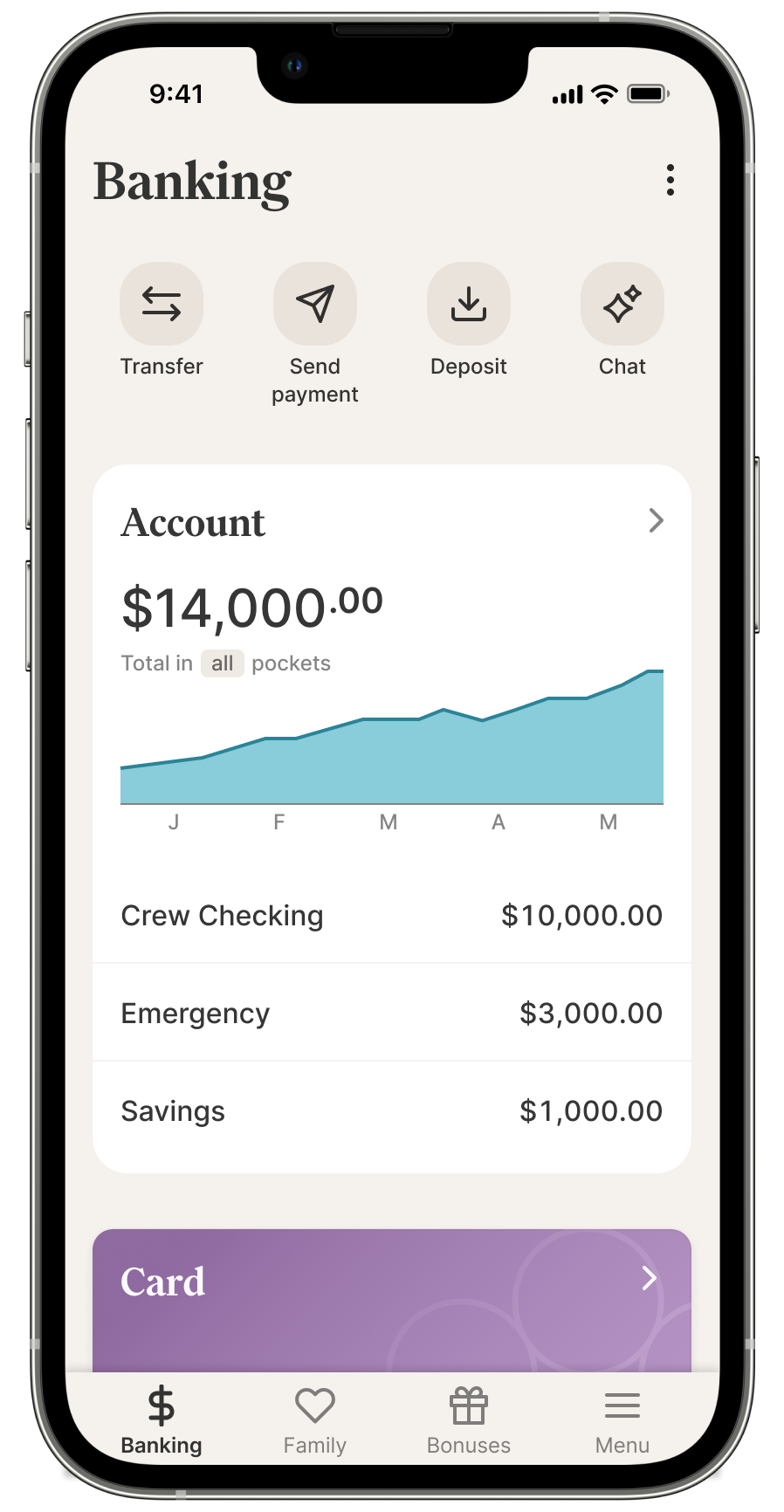Crew app on iPhone